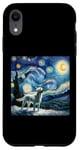 Coque pour iPhone XR Chemise blanche Labrador Nuit étoilée Vincent Van Gogh Art Dog