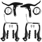 RICKMASK Set de Frein de Vélo Complet,2 Kit de freins de vélo en V en aluminium + 2 Levier de Frein,Câble de Frein Vélo Pour VTT, VTT - Kit de rechange pour la plupart des vélos.