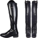 HKM Mixte Gijón 9108 Bottes d'équitation en Cuir Unisexe Longueur/Largeur Standard Taille 36-42, Noir, 42 EU