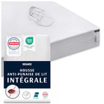 Dreamzie Housse de Matelas 140x190 x25 cm Intégrale Anti-Acarien et Punaises de Lit - Protege Matelas 140x190 cm avec Fermeture Eclair pour Allergiques - Imperméable, Bi-Ome et Oeko-Tex