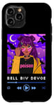 Coque pour iPhone 11 Pro Années 90 Rnb Afro Brun Noir Fille Anime Manga Rose Cheveux Musique