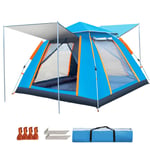 LPWCAWL Pop Up Tent,Automatic Camping Tent,Portable Family Tent with Rope and Tent Nails,Four Sides Breathable,Waterproof and UV Protection,Suitable for Beach/Camping/Travel,215X215 CM,Blue