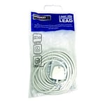 Pifco 1 Way UK 3Pin Plug 13A 250V Extension Lead with 10 Metre Cable - Neon Power On Indicator - White