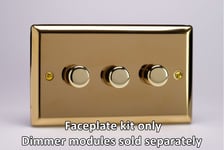 Varilight WVD3 Matrix Faceplate Kit, classic victorian brass, 3-gang