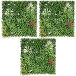 CHRISTOW Meadow Artificial Plant Living Wall Panels, Garden Fence Covering Decoration, Indoor Outdoor Decor, Waterproof UV Protected (3 Sets of 2 100cm x 50cm Panels)