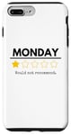 Coque pour iPhone 7 Plus/8 Plus Monday Would Not Recommend One Star Funny Office Blague