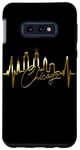 Coque pour Galaxy S10e Chicago Skyline Battement de Cœur ÉTATS-UNIS J'aime Chicago