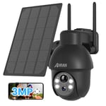 3MP Wireless CCTV Security Camera WiFi Solar Battery Powered Energy Outdoor Home