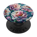 Pivoines Fleur Peinture À L'huile Style Art Design PopSockets PopGrip Adhésif