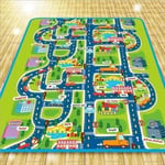 CD08513-Tapis de Jeu Circuit Voiture de Course Tapis Rectangle Géant Jouet Cadeau pour Bébé Enfant Mixte