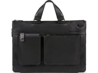 Piquadro Piquadro, Tallin, Leather, Briefcase, Document Holder, Black, 42 X 30 X 5 Cm, For Men For Men