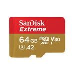 64 GB MicroSDXC SANDISK Extreme R160/W60 ActionCams/Drones - SDSQXA2-064G-GN6AA