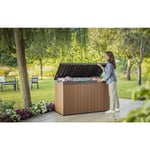 Coffre de rangement Darwin, Coffre durable et résistant aux intempéries, Marron - 662L - 142.5x65.3x89.5 cm - Keter