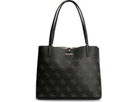 Guess, Amara, Textile Handbag, 4G Logo, Black, Hwsg8493100, 34 X 29 X 11 Cm For Women