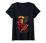 A Nightmare on Elm Street Freddy Claws T-Shirt avec Col en V