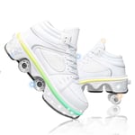 JYHGX Enfants Outdoor Baskets Adultes Patins à roulettes Ajustables 2 en 1 Déformation Chaussures avec 7 Lumières LED De Couleur pour Le Fête Danse Cadeaux De Anniversaire