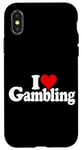 Coque pour iPhone X/XS I LOVE HEART GAMBLING CASINOS PARIS TRADING LAS VEGAS