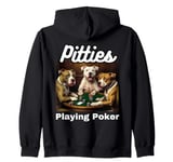 Dogs Playing Poker Pit Bulls Bull Pitties Card Game Zip Hoodie