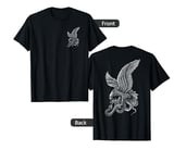 VIEW BACK PRINT Idle Fury The Great Fight Eagle Snake Tattoo T-Shirt