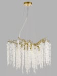 John Lewis Wisteria Crystal Glass Chandelier Ceiling Light, Antique Brass/Clear