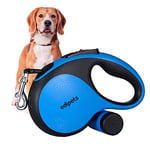 Edipets, Laisse Chien, Enrouleur, Extensible, Rétractable, 5 et 8 Mètres, Laisse Flexible de Dressage et de Promenade, pour Petits, Moyens et Grands Chiens (Bleu, 5 Mètres)