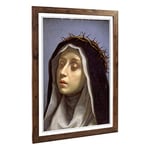 Big Box Art Framed Print of Carlo Dolci St. Catherine of Siena Design | Wall Art Picture | Home Decor for Kitchen, Living Room, Bedroom, Hallway, Walnut, A2 / 24.5x18 Inch / 62x45cm