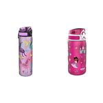 Ion8 Bouteille d'eau mince étanche, sans BPA, licornes, i8500FPPunic - 600 ml & Pod Gourde Unisex-Youth, Princesse, 400ml