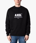 Axel Arigato Adios Sweatshirt Black Logo Crew Neck Organic Cotton Large