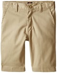 Dickies Khaki Boys' Slim Fit Stretch Flat Front Short, Desert Sand V1, 10