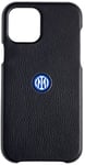 Inter Hi Tech Artisans Coque iPhone 11 Pro Max Officielle FC, Coque en Cuir véritable Noir et Bleu, étui pour iPhone fabriqué à la Main en Italie, Logo Nouveau, résistant aux Chocs