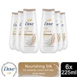 Dove Advanced Care Body Wash Nourishing Silk 24H Renewing Micromoisture, 6x225ml