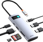 Hub Usb C 7 En 1 Stations D'Accueil Adaptateur Avec 4K Hdmi,100W Pd,2 Usb 3.0 5Gbps,1 Usb C,Lecteur Carte Sd/Tf Pour Ordinateur Portable Macbook/Surface Pro/Ipad/Steam Deck/Rog Ally/Samsung