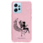 Coque pour Redmi NOTE 12 4G paillettes rose fee lune