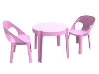 resol Rita Set Enfant de 2 chaises et 1 Table, Plastique et polypropylène, Rose, 60 x 51 x 78 cm, Lot de 3