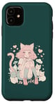 Coque pour iPhone 11 Anime Cat Girl Manga Hearts Kawaii Cute Holiday Valentines