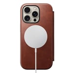 Nomad iPhone 16 Pro Modern Horween Leather Folio MagSafe Olde Dublin