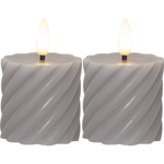 Star Trading Flamme Swirl LED blockljus, batteri, grå, 2-pack