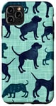 Coque pour iPhone 11 Pro Max Green Pop Art Géométrique Vintage Bleu French Toile Chien Chien