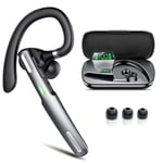 Hendari Bluetooth Headset V5.3, 100H Talk Handsfree Earpiece Wireless Headset with ENC Noise Canceling Microphone, LED Display, IP7 waterproof, in-Ear headphone for Business/Office/Driving