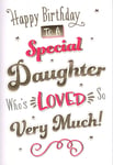 Happy Birthday Card Special Daughter Who's Loved So Very Much Gold Foil