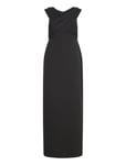 Crepe Off-The-Shoulder Gown Maxiklänning Festklänning Black Lauren Ralph Lauren