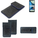 Protective cover for Fairphone 4 dark gray blue edge Filz Sleeve Bag Pouch