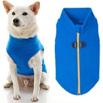 Gooby Pull en Polaire à Fermeture éclair pour Chien - Bleu - Taille S - Chaud - en Polaire - avec Double Anneau en D - pour l'hiver - pour Chiens de Petite Taille et de Taille Moyenne