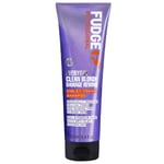 Fudge Professional Everyday Clean Blonde Damage Rewind Shampoing quotidien tonifiant violet pour cheveux blonds, technologie de réparation de liaison, 250 ml