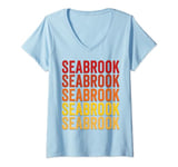 Womens Seabrook New Hampshire beach V-Neck T-Shirt