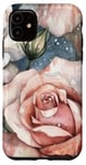 Coque pour iPhone 11 Rose vintage rouge pastel