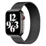 Lippa Apple Watch (38/40/SE/41/42mm) Magnetisk Reim i Rustfritt Stål - Svart