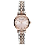 EMPORIO ARMANI AR11223 GIANNI T-BAR SILVER/ ROSE GOLD WOMENS LADIES QUARTZ WATCH