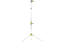 Xclou Douche de Jardin avec Trépied, Douche d'extérieur en Aluminium Éléments Plastiques, Réglable en Hauteur, env. 64 x 150-220 x 64 cm, Argenté/Noir-Vert