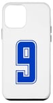 Coque pour iPhone 12 mini Bleu Royal Numéro 9 Équipe Junior Sports Uniforme Numéroté